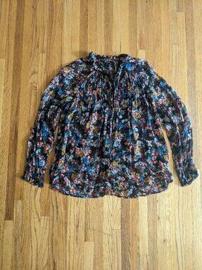 Ella Moss Floral Silk Blouse